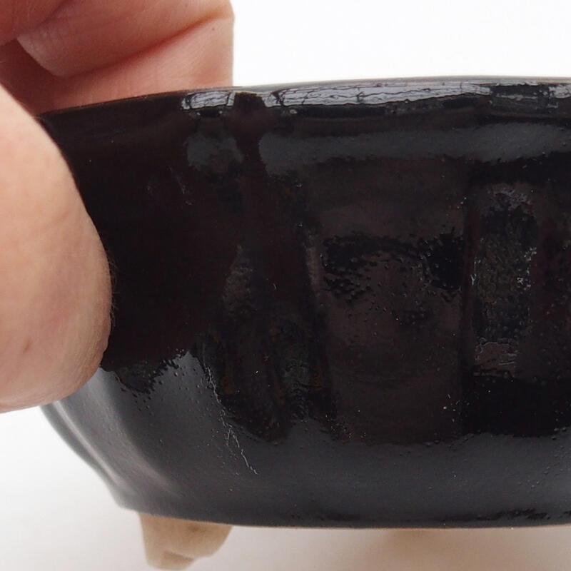 Ceramic bonsai bowl 10.5 x 10.5 x 4.5 cm, color black