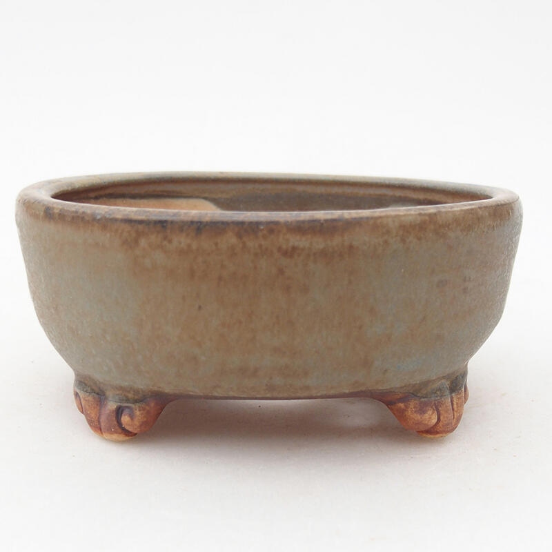 Ceramic bonsai bowl 10.5 x 10.5 x 4.5 cm, blue color