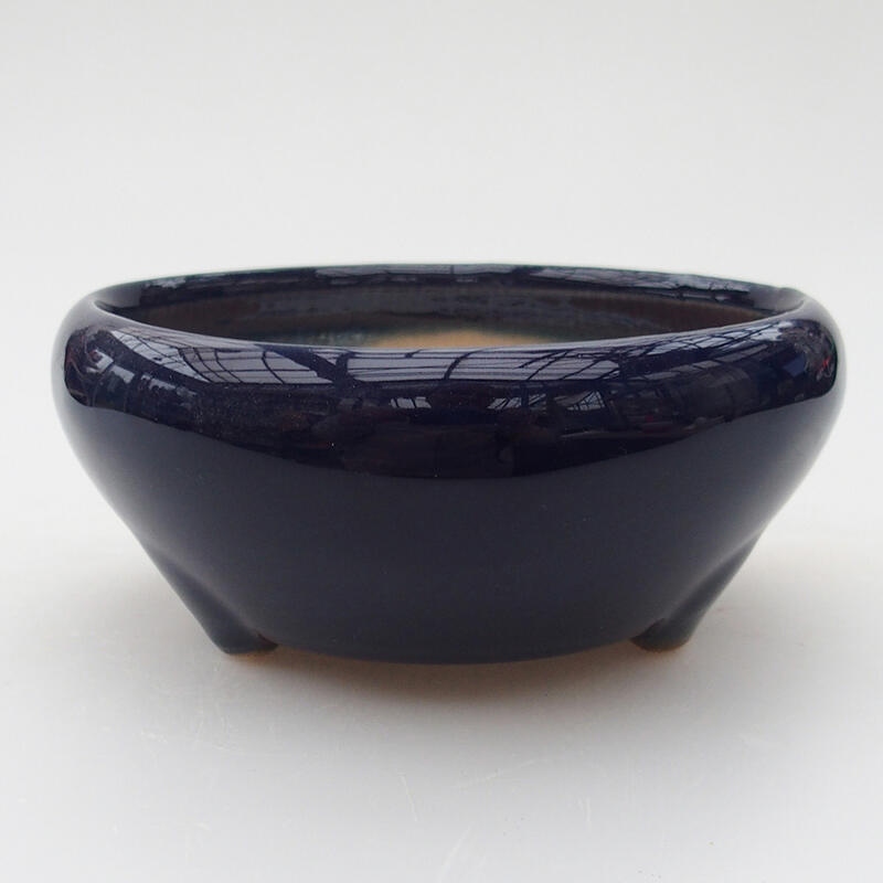 Ceramic bonsai bowl 10.5 x 10.5 x 4.5 cm, color blue