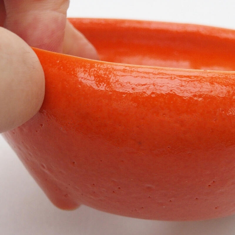 Ceramic bonsai bowl 10.5 x 10.5 x 4.5 cm, color orange