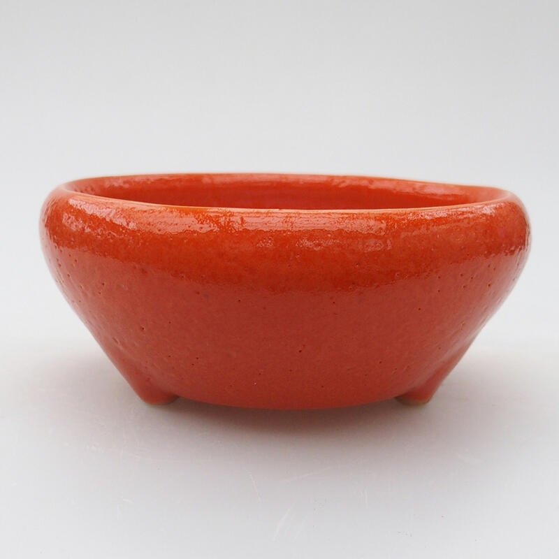 Ceramic bonsai bowl 10.5 x 10.5 x 4.5 cm, color orange