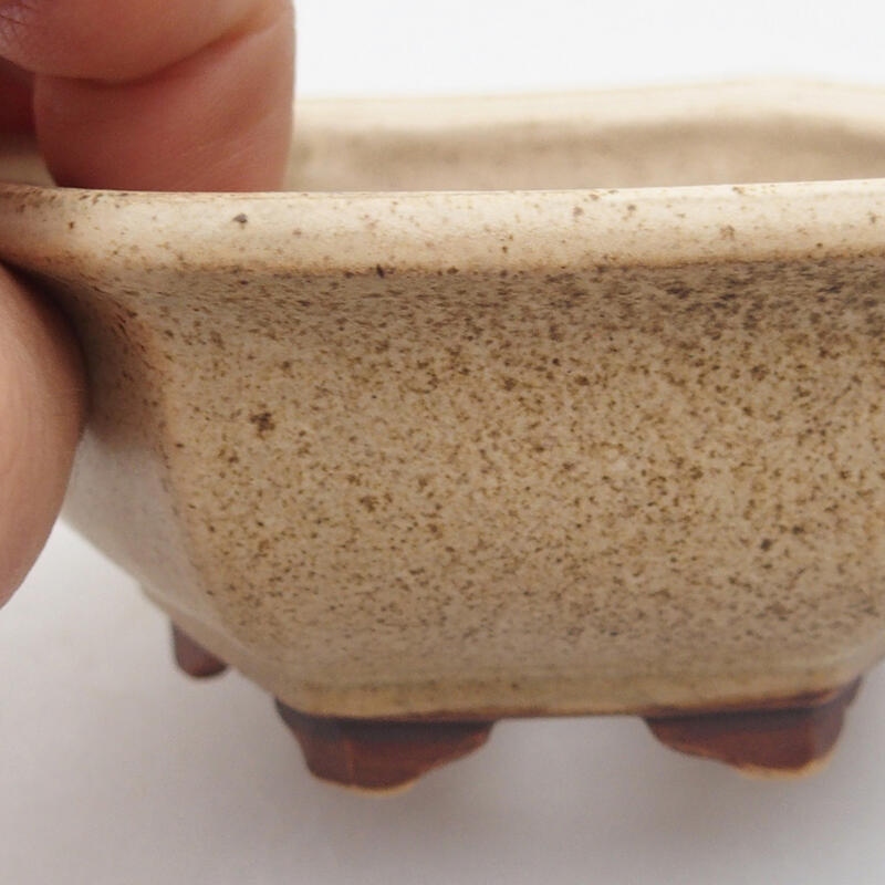 Ceramic bonsai bowl 10.5 x 10 x 4 cm, color beige