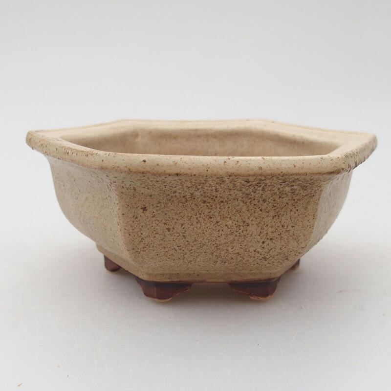 Ceramic bonsai bowl 10.5 x 10 x 4 cm, color beige