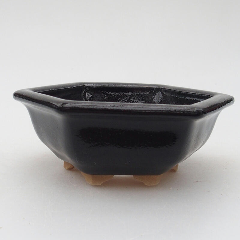 Ceramic bonsai bowl 10.5 x 10 x 4 cm, color black