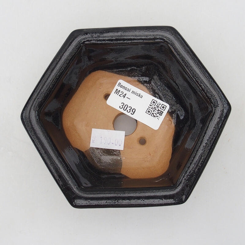 Ceramic bonsai bowl 10.5 x 10 x 4 cm, color black