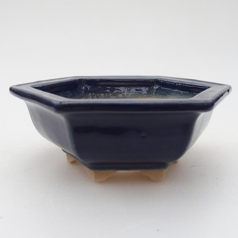 Ceramic bonsai bowl 10.5 x 10 x 4 cm, color blue