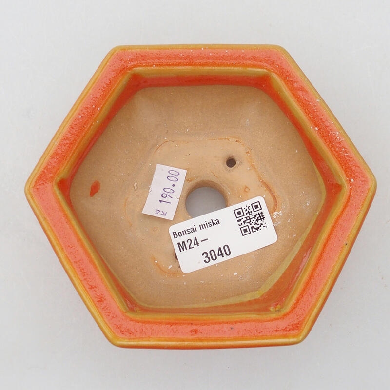 Ceramic bonsai bowl 10.5 x 10 x 4 cm, color orange