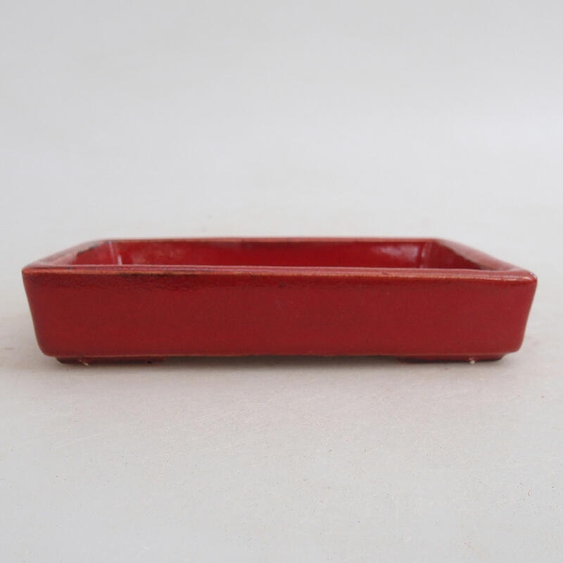 Ceramic bonsai bowl 10.5 x 7.5 x 2 cm, color red