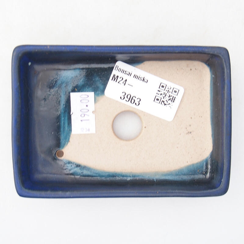 Ceramic bonsai bowl 10,5 x 7 x 2 cm, colour blue