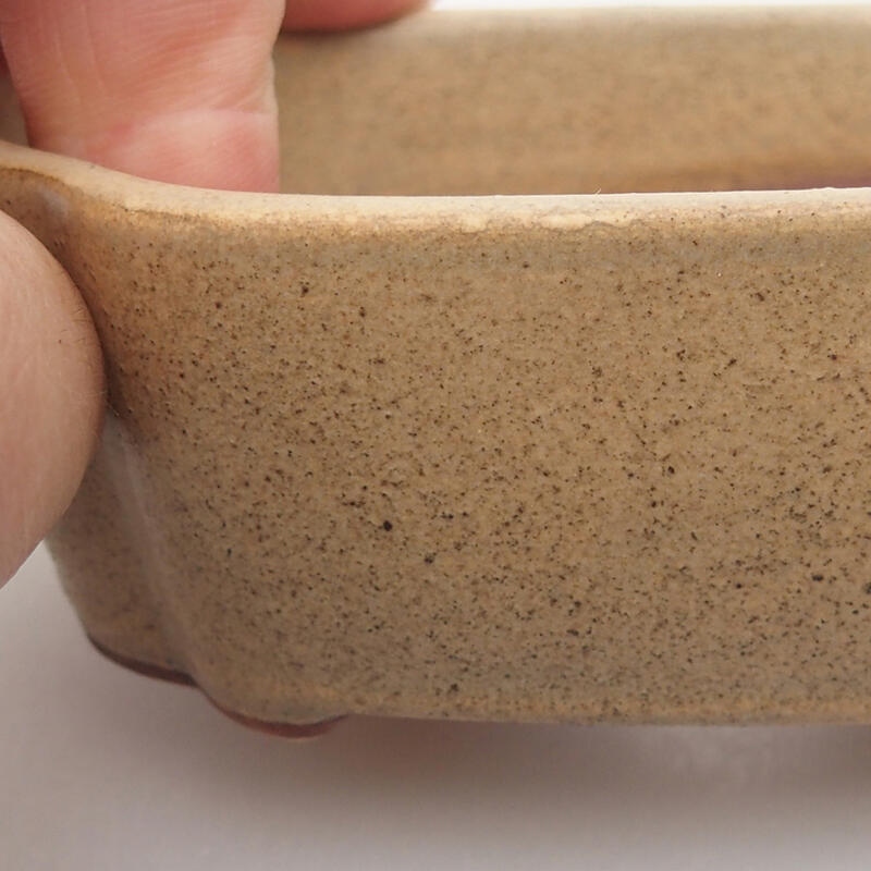 Ceramic bonsai bowl 10.5 x 8 x 3.5 cm, color beige