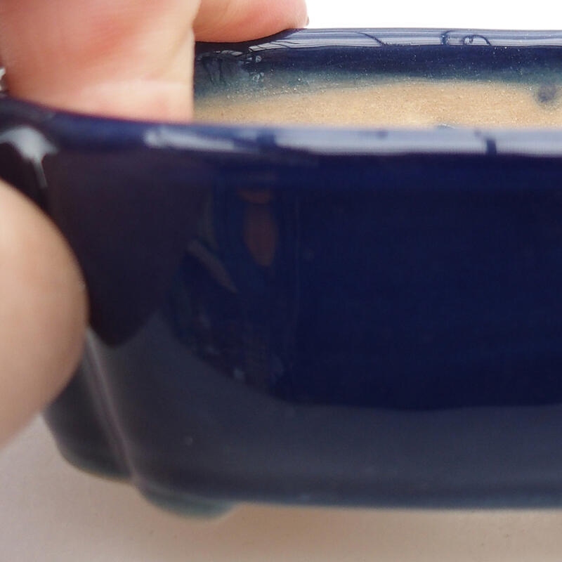 Ceramic bonsai bowl 10.5 x 8 x 3.5 cm, color blue