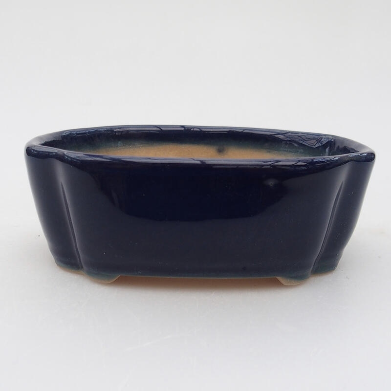 Ceramic bonsai bowl 10.5 x 8 x 3.5 cm, color blue