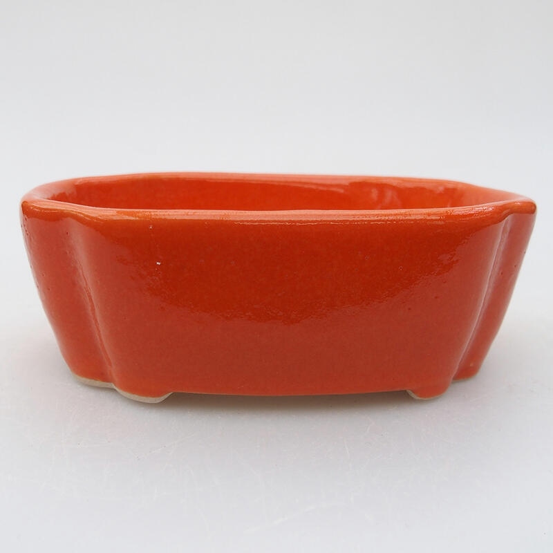 Ceramic bonsai bowl 10.5 x 8 x 3.5 cm, color orange