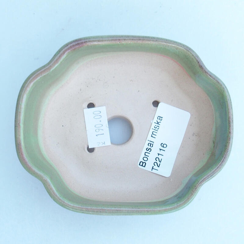 Ceramic bonsai bowl 10.5 x 9 x 3.5 cm, color green