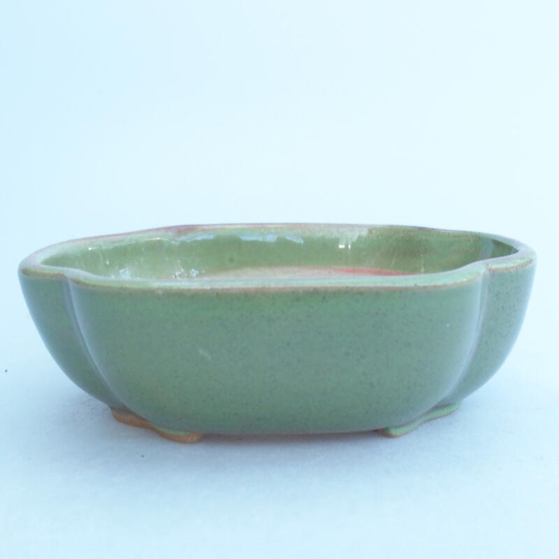 Ceramic bonsai bowl 10.5 x 9 x 3.5 cm, color green