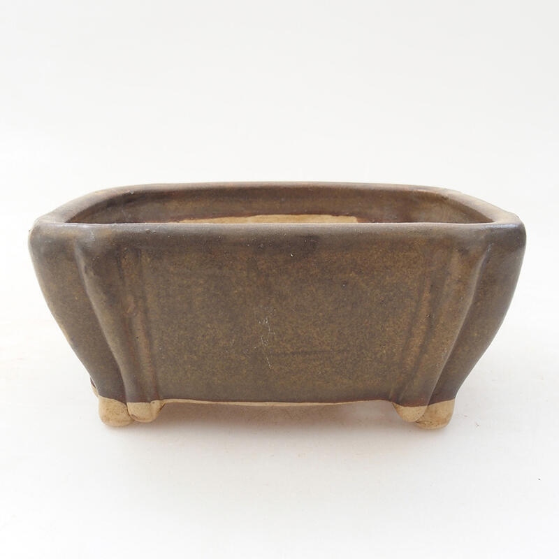 Ceramic bonsai bowl 10.5 x 9 x 4.5 cm, color brown