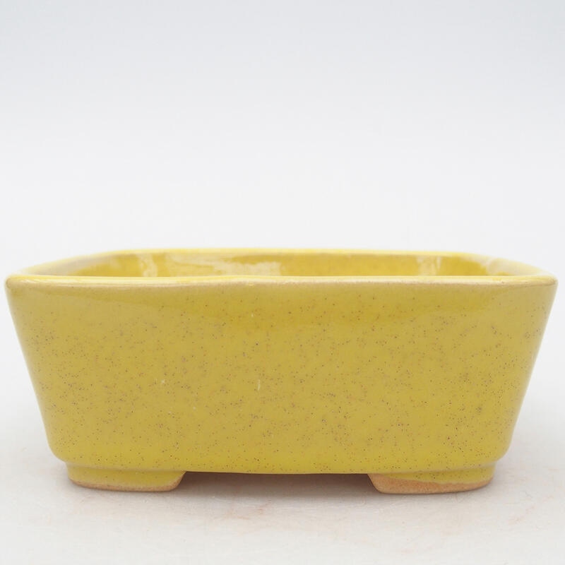 Ceramic bonsai bowl 10.5 x 9 x 4 cm, color yellow