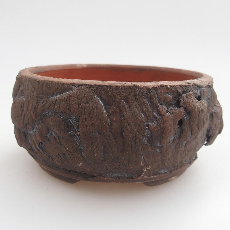 Ceramic bonsai bowl 10 x 10 x 4.5 cm, color brown