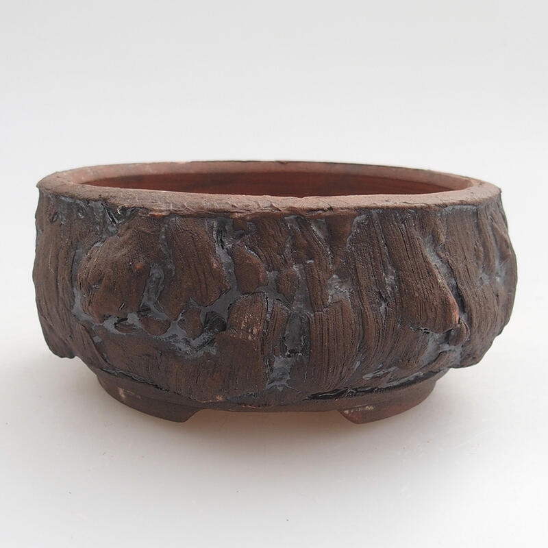 Ceramic bonsai bowl 10 x 10 x 4.5 cm, color brown