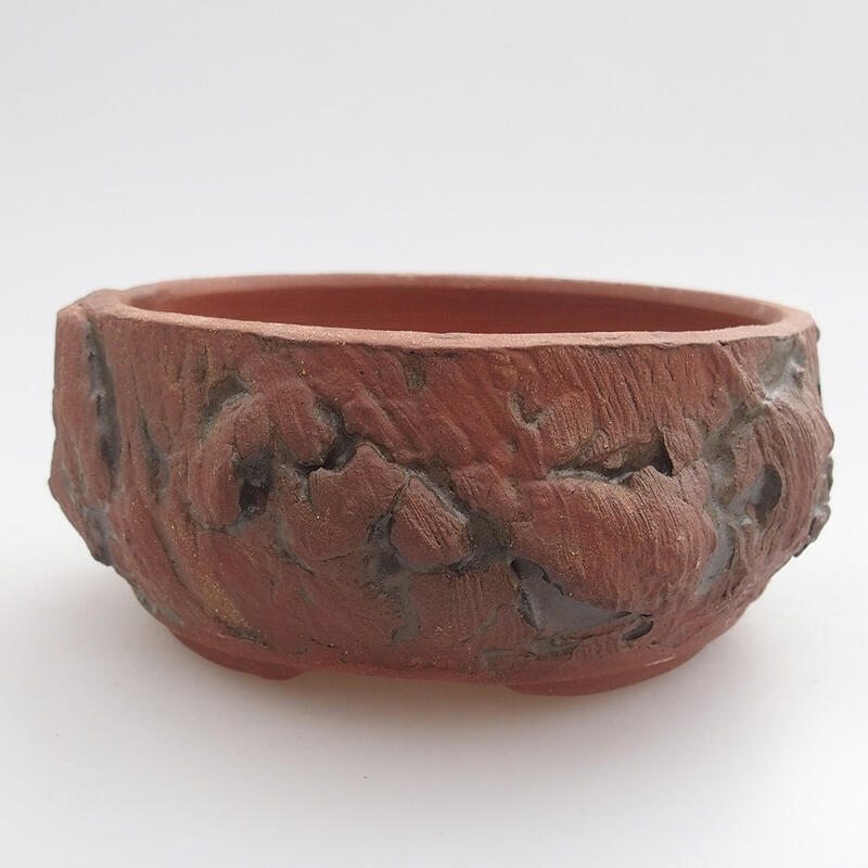 Ceramic bonsai bowl 10 x 10 x 4.5 cm, color brown