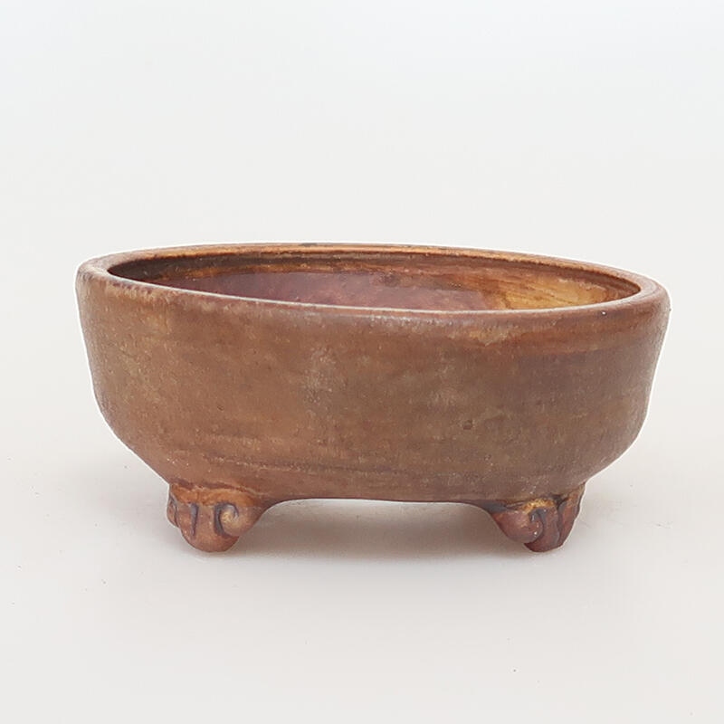 Ceramic bonsai bowl 10 x 10 x 4.5 cm, color brown