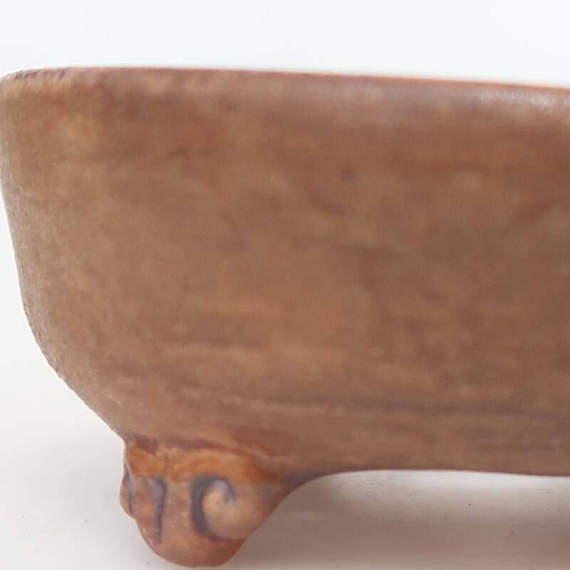 Ceramic bonsai bowl 10 x 10 x 4.5 cm, color brown