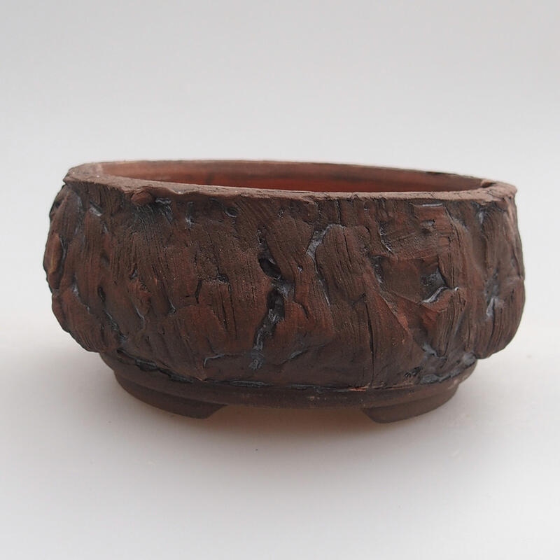 Ceramic bonsai bowl 10 x 10 x 4.5 cm, color brown