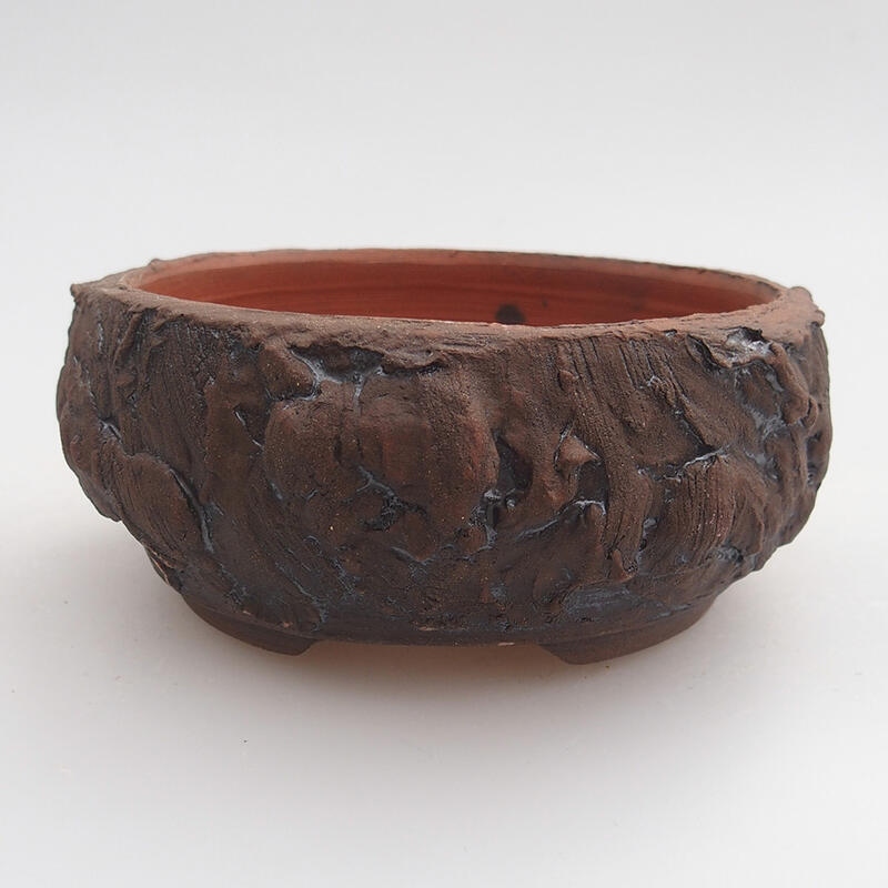 Ceramic bonsai bowl 10 x 10 x 4 cm, color brown