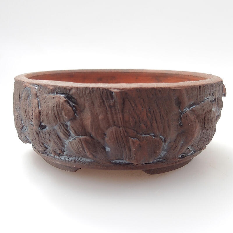 Ceramic bonsai bowl 10 x 10 x 4 cm, color brown