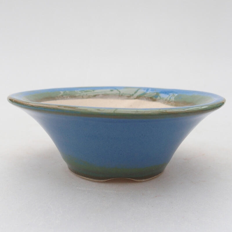 Ceramic bonsai bowl 10 x 10 x 4 cm, color blue