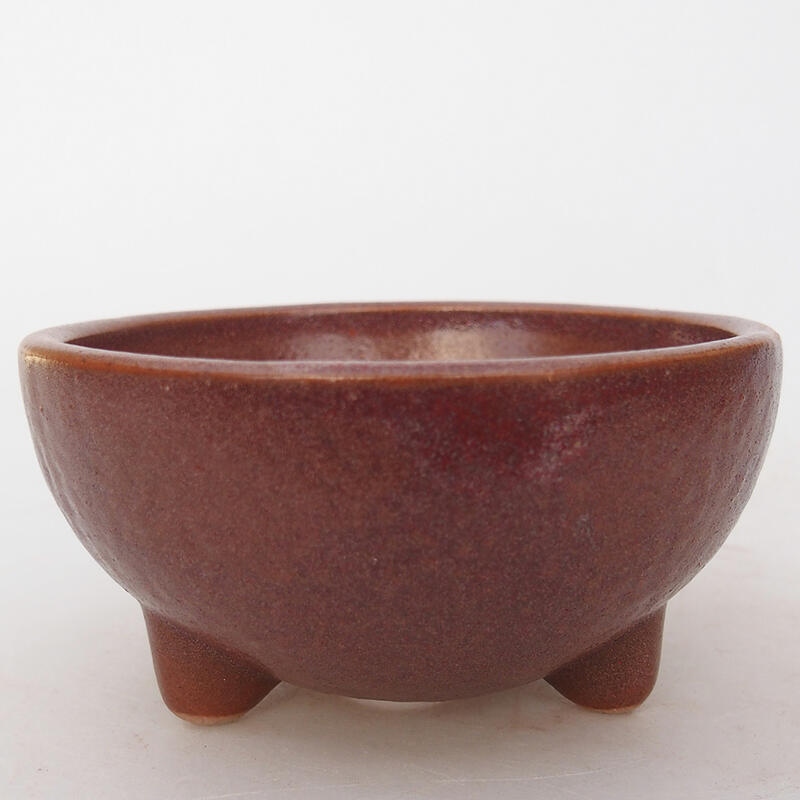 Ceramic bonsai bowl 10 x 10 x 5 cm, color brown