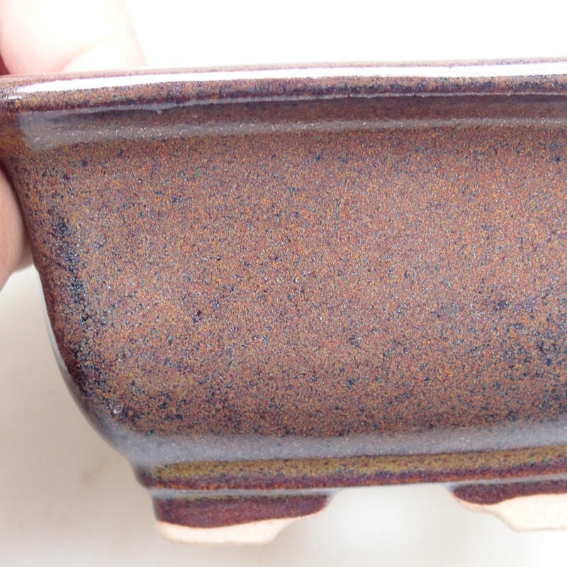 Ceramic bonsai bowl 10 x 10 x 6 cm, color brown