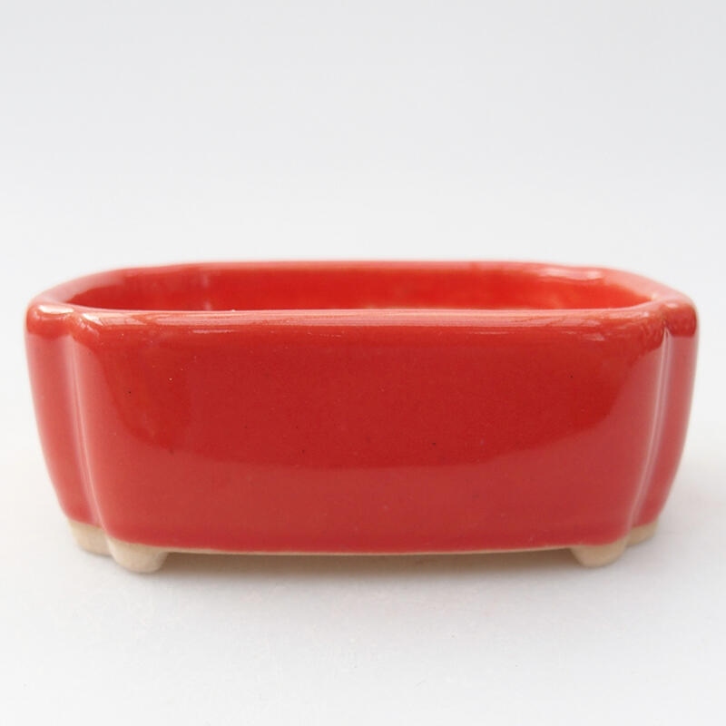 Ceramic bonsai bowl 10 x 5,5 x 4 cm, colour red