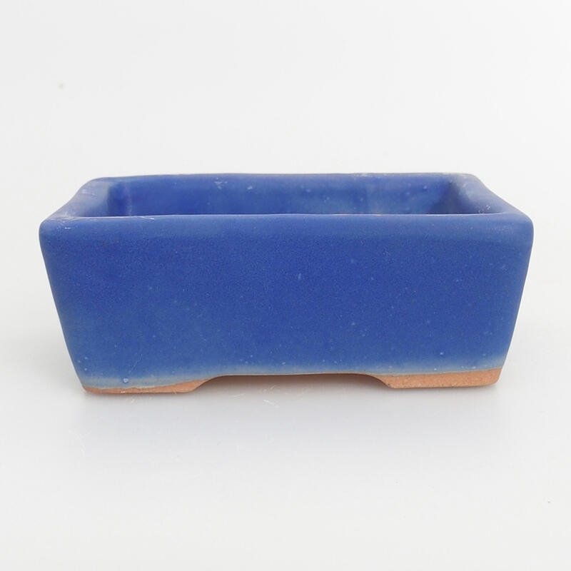 Ceramic bonsai bowl 10 x 7.5 x 3.5 cm, color blue