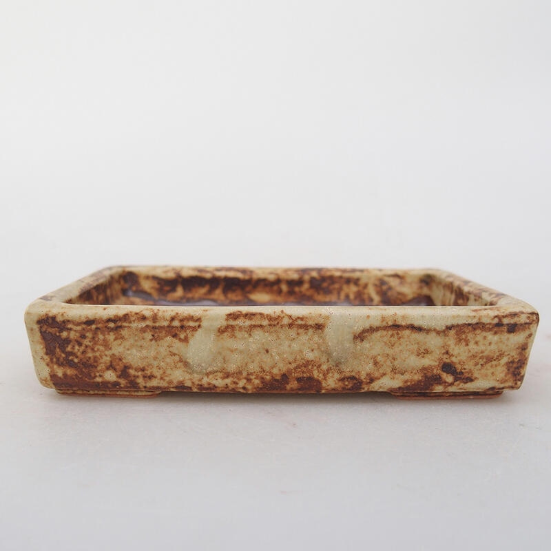 Ceramic bonsai bowl 10 x 7 x 2 cm, color beige