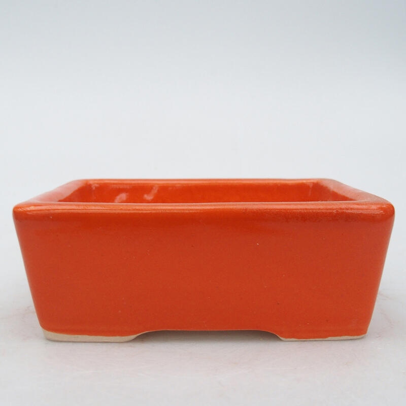 Ceramic bonsai bowl 10 x 7 x 3.5 cm, color orange