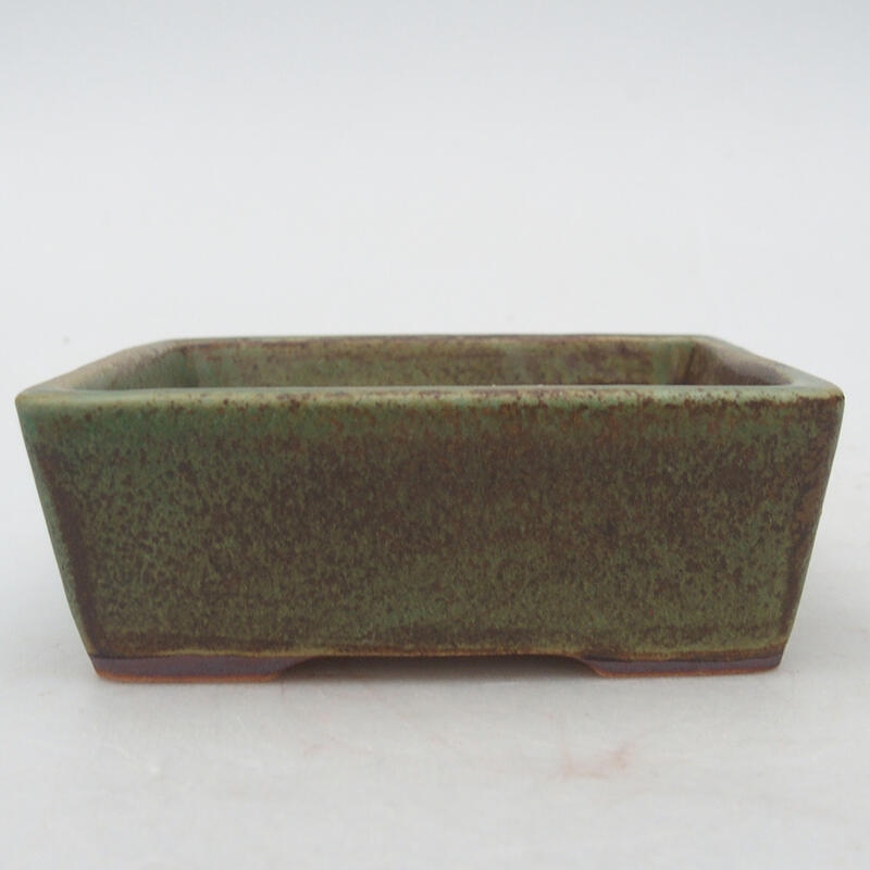 Ceramic bonsai bowl 10 x 7 x 3.5 cm, color green