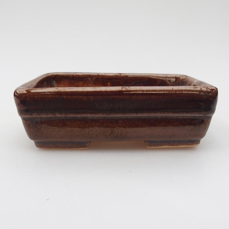 Ceramic bonsai bowl 10 x 7 x 3 cm, color brown