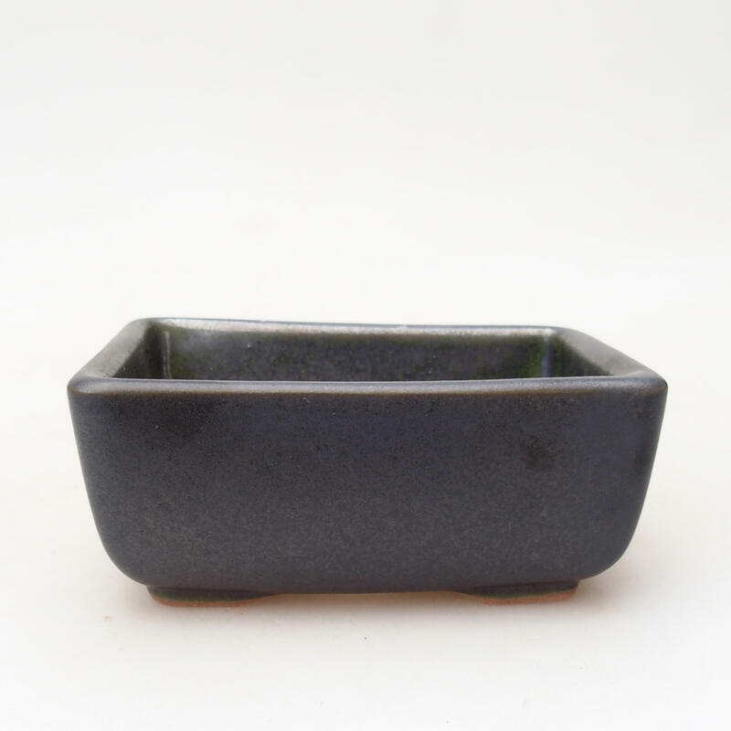 Ceramic bonsai bowl 10 x 7 x 4 cm, metallic color