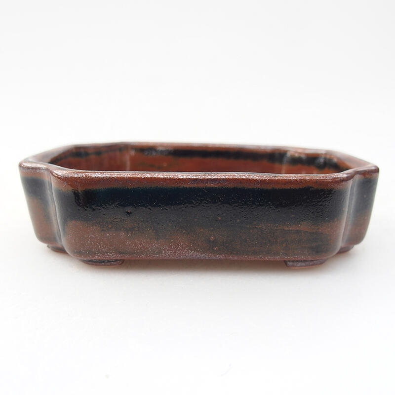 Ceramic bonsai bowl 10 x 8,5 x 2,5 cm, colour brown