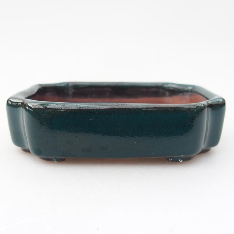 Ceramic bonsai bowl 10 x 8,5 x 2,5 cm, colour green