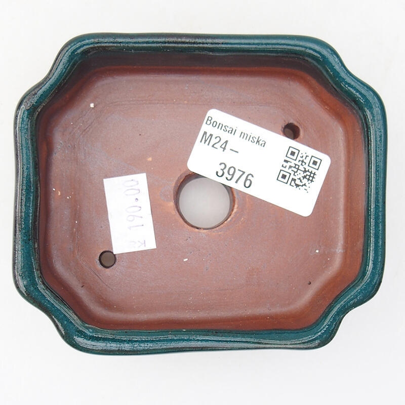 Ceramic bonsai bowl 10 x 8,5 x 2,5 cm, colour green