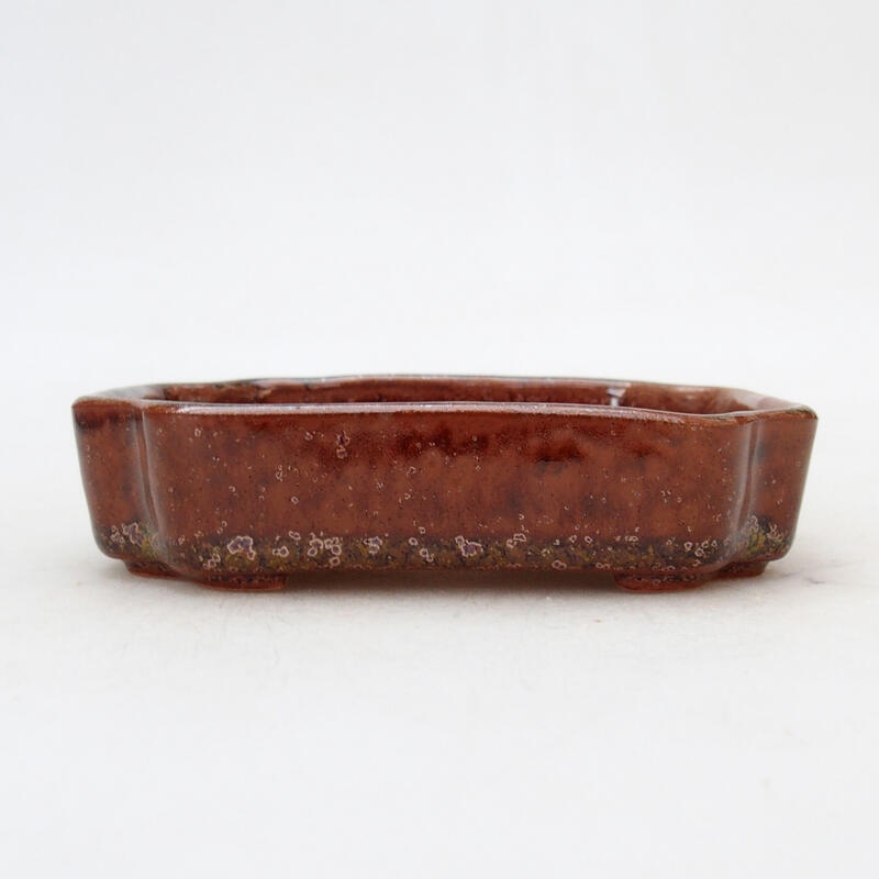 Ceramic bonsai bowl 10 x 8.5 x 2 cm, color brown