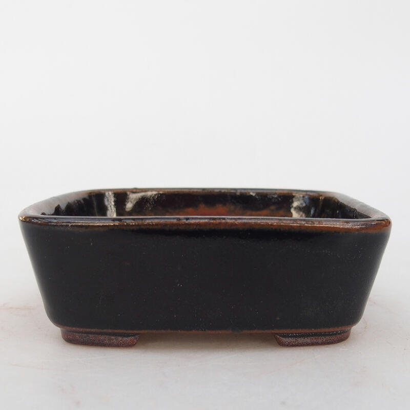 Ceramic bonsai bowl 10 x 8.5 x 3.5 cm, color black