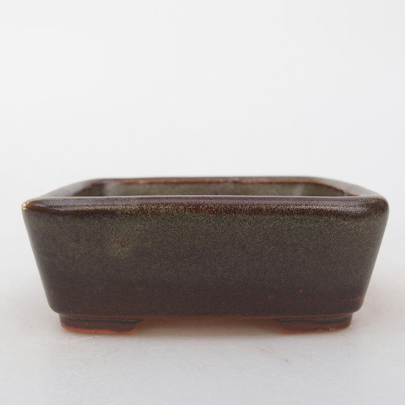 Ceramic bonsai bowl 10 x 8.5 x 3.5 cm, color gray