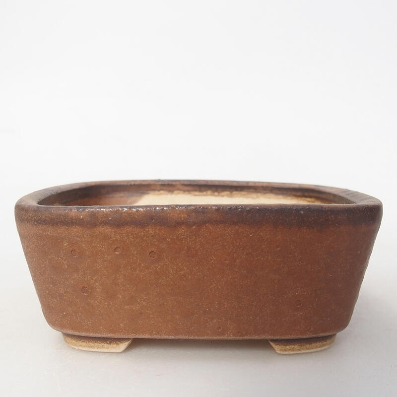 Ceramic bonsai bowl 10 x 8.5 x 4 cm, color brown