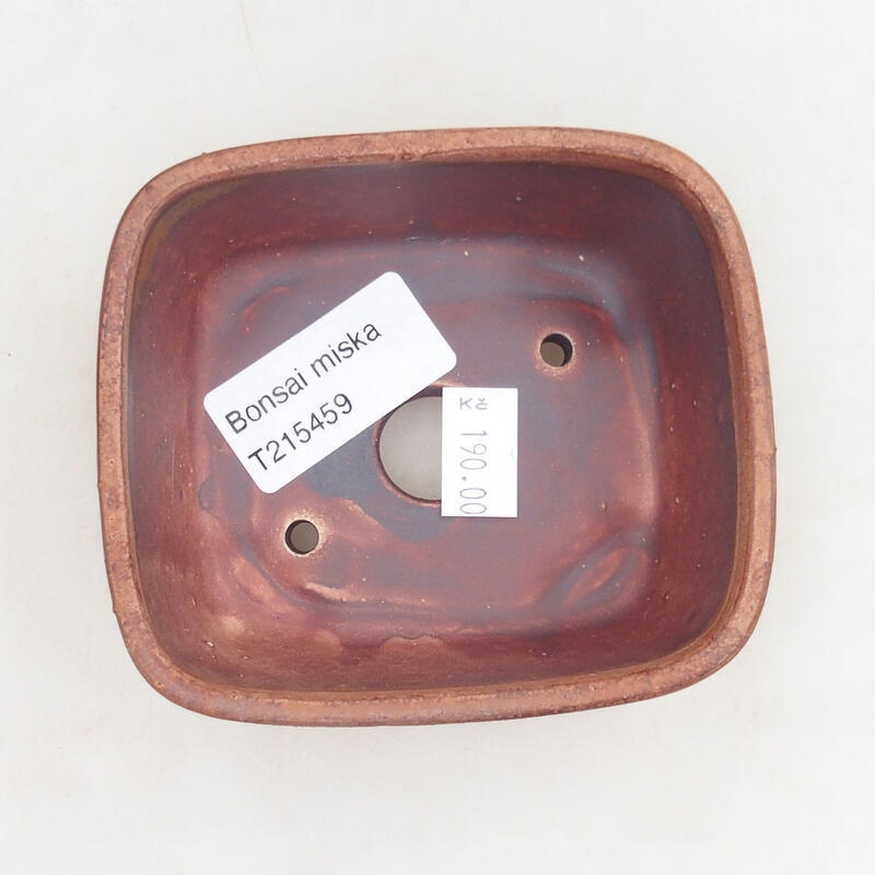 Ceramic bonsai bowl 10 x 8.5 x 4 cm, color brown