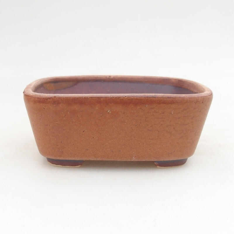 Ceramic bonsai bowl 10 x 8.5 x 4 cm, color brown