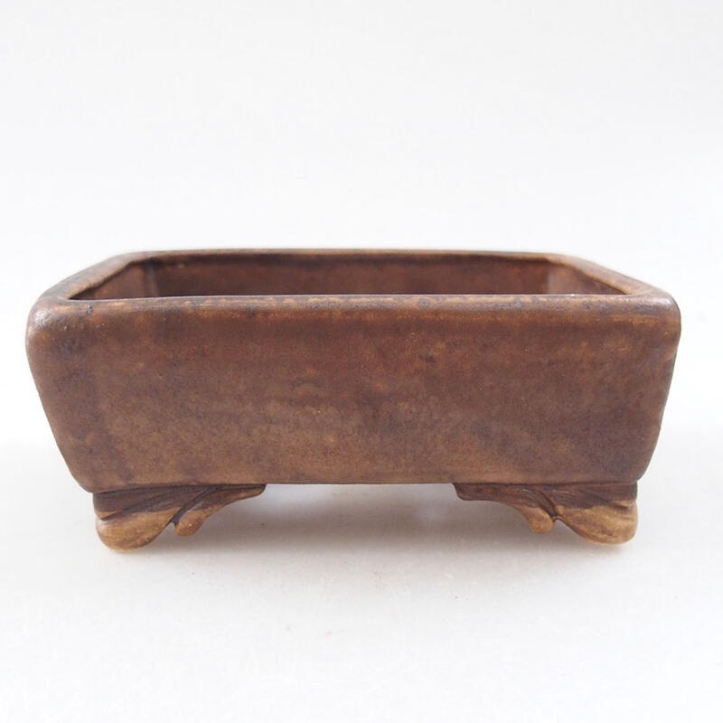 Ceramic bonsai bowl 10 x 8.5 x 4 cm, color brown