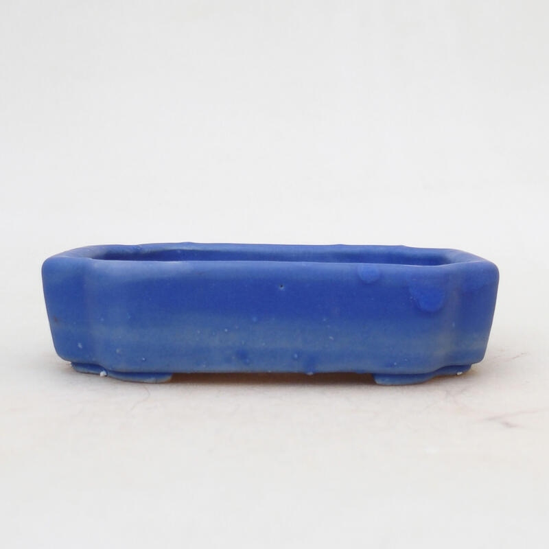 Ceramic bonsai bowl 10 x 8 x 2.5 cm, color blue